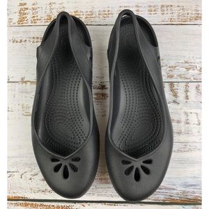 Crocs Black Slingback Flats Size 10